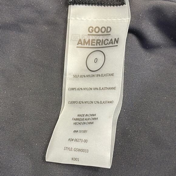 Good American Good Waist Bottom Black Swim Bikini GA 0 XS - Picture 9 of 11